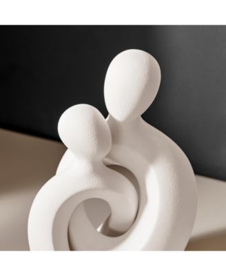 Hans White Intersecting Circle Tender Couple Matte Ceramic Sculpture