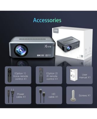 8K Android Smart Projector with 1080p, Daytime Viewing, Built-in Sound & Voice Control