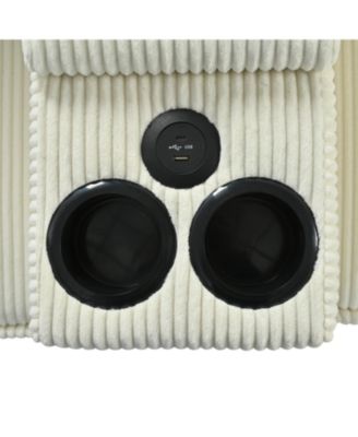 L-Shaped Corduroy Sofa w/ Storage & USB