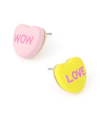 Pink Sweetheart Mismatch Stud Earrings