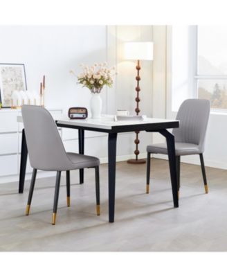 Grey Dining Chairs (Set of 2) - Cushioned, Modern Kitchen/Living Room