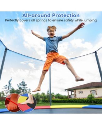 12FT Trampoline Spring Cover w/Split Design Waterproof Surface EPE Foam Padding