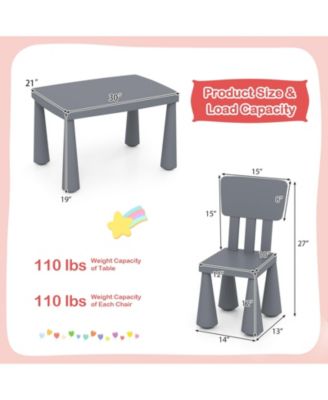 Kids Table & 2 Chairs Set Toddler Activity Play Dining Study Desk