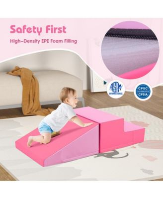 Soft Foam Climber Step and Slide Playset for Toddlers with Easy Clean Cover