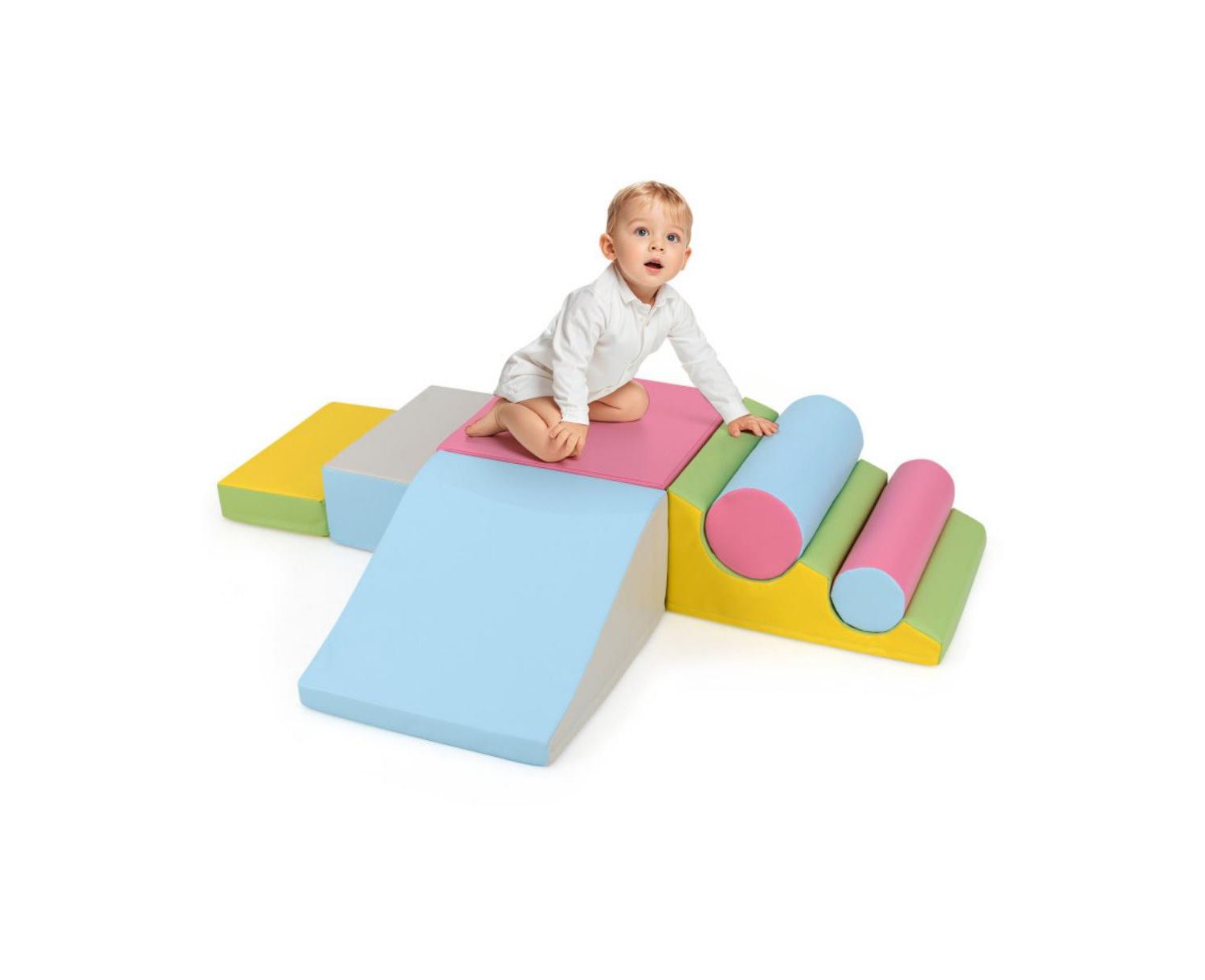 Soft Foam Climbing Block Set for Toddlers with Stackable Shapes