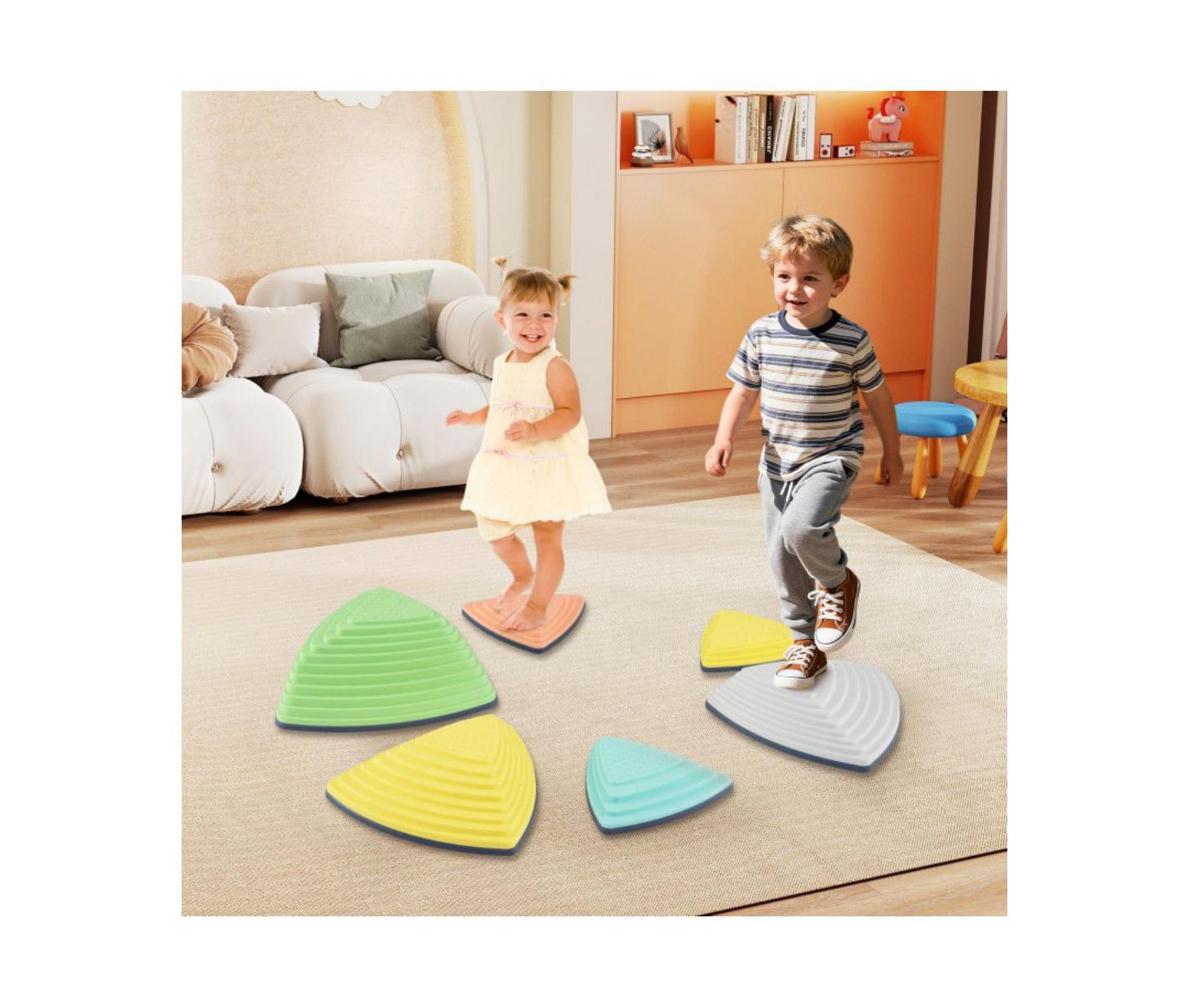 Детские игрушки HONGGE Balance Stepping Stones Set of Six, Ages 3+, цвет: Разноцветный — фото 2