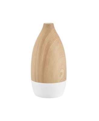 Nora Flask Teardrop Two Tone Tabletop Vase - White and Beech