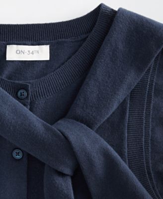 Women's Tie-Neck Sleeveless Sweater