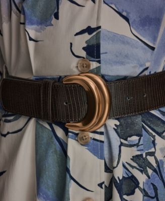 Women's Spread Collar Floral Midi Shirt Dress