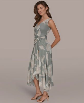 Women's Faux-Wrap Sleeveless Dress