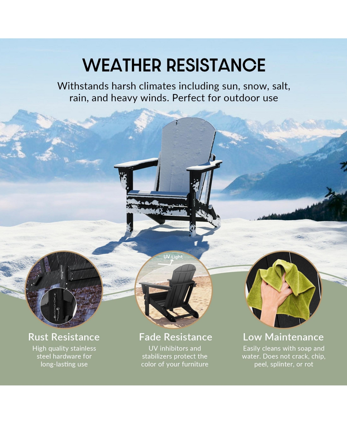 WestinTrends All-Weather Contoured Outdoor Poly Folding Adirondack Chair (Set of 8)