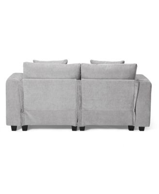 99" Modular Chenille L-Shaped Sectional Sofa and Chaise With USB/Type-C Ports and Side Pockets