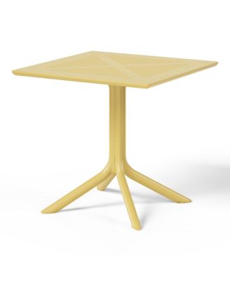 5-Piece Modern Patio Square Dining Table Set with Stackable Patio Dining Chairs