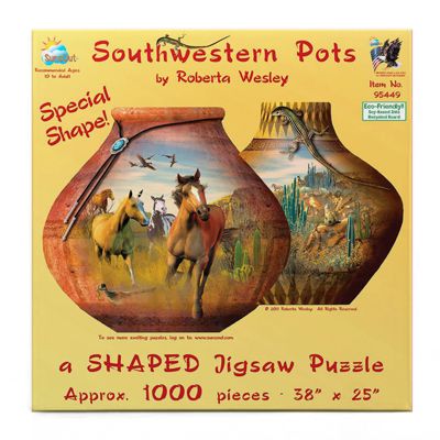 Southwestern Pots 1000 piece Jigsaw Puzzle for Adults Special Shape