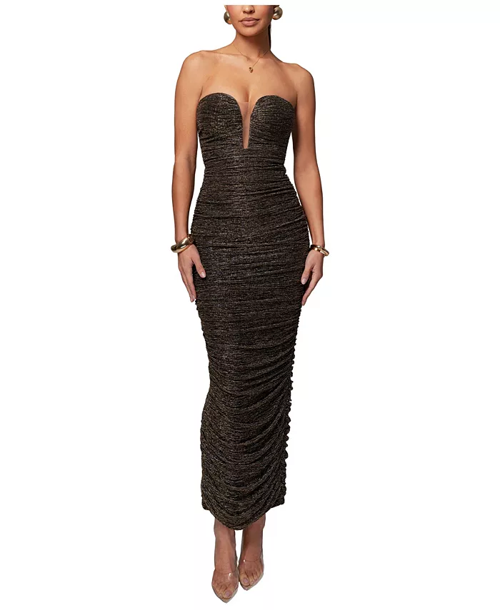 Women's Metallic Mesh Maxi Dress - thumbnail 9
