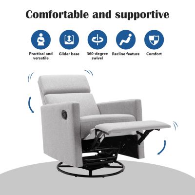 Modern Nursery Rocker Glider Swivel Recliner