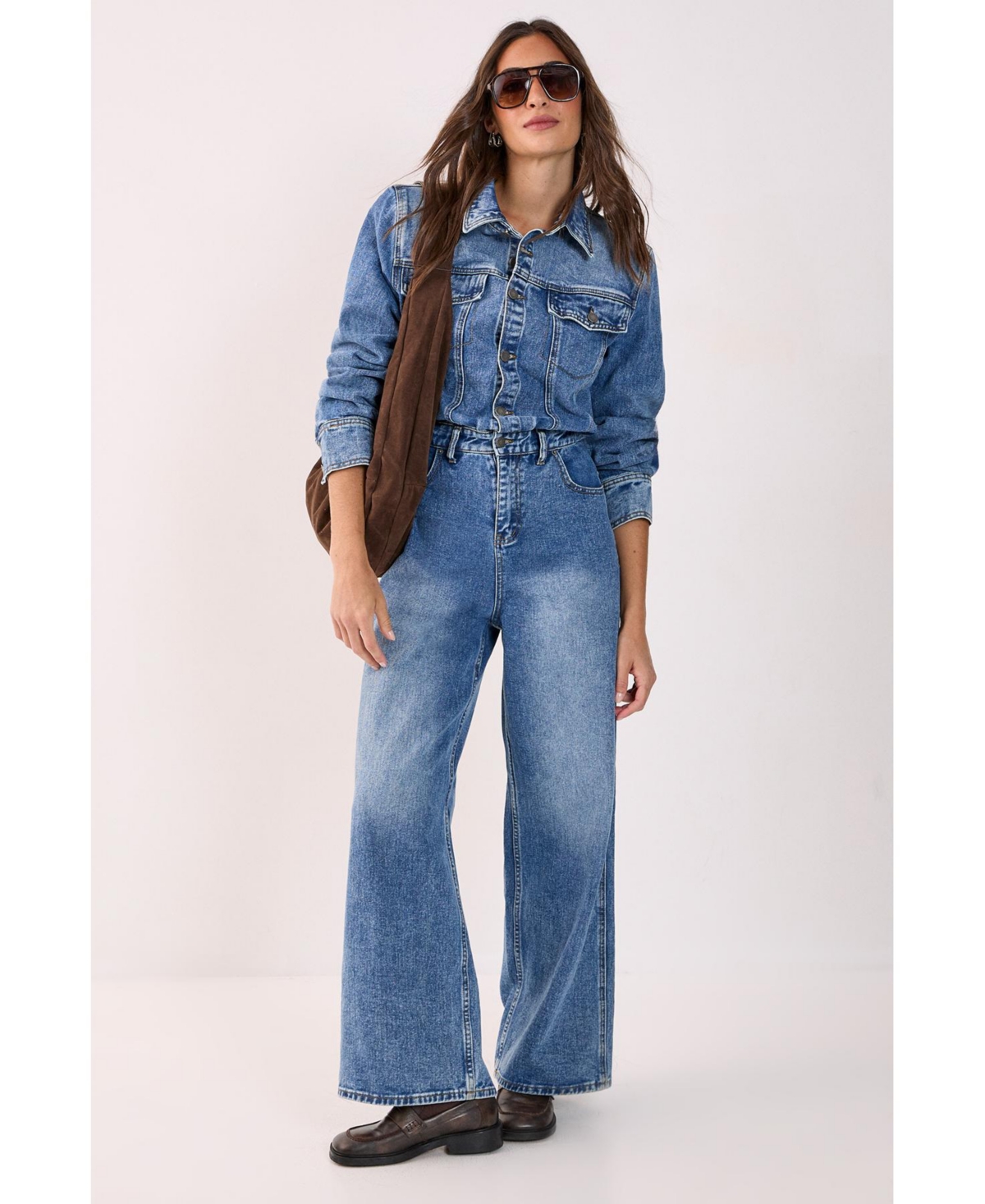 Nasty Gal Women's Denim Shoulder Pad Boilersuit