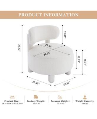 Teddy Fabric Armless Accent Chair