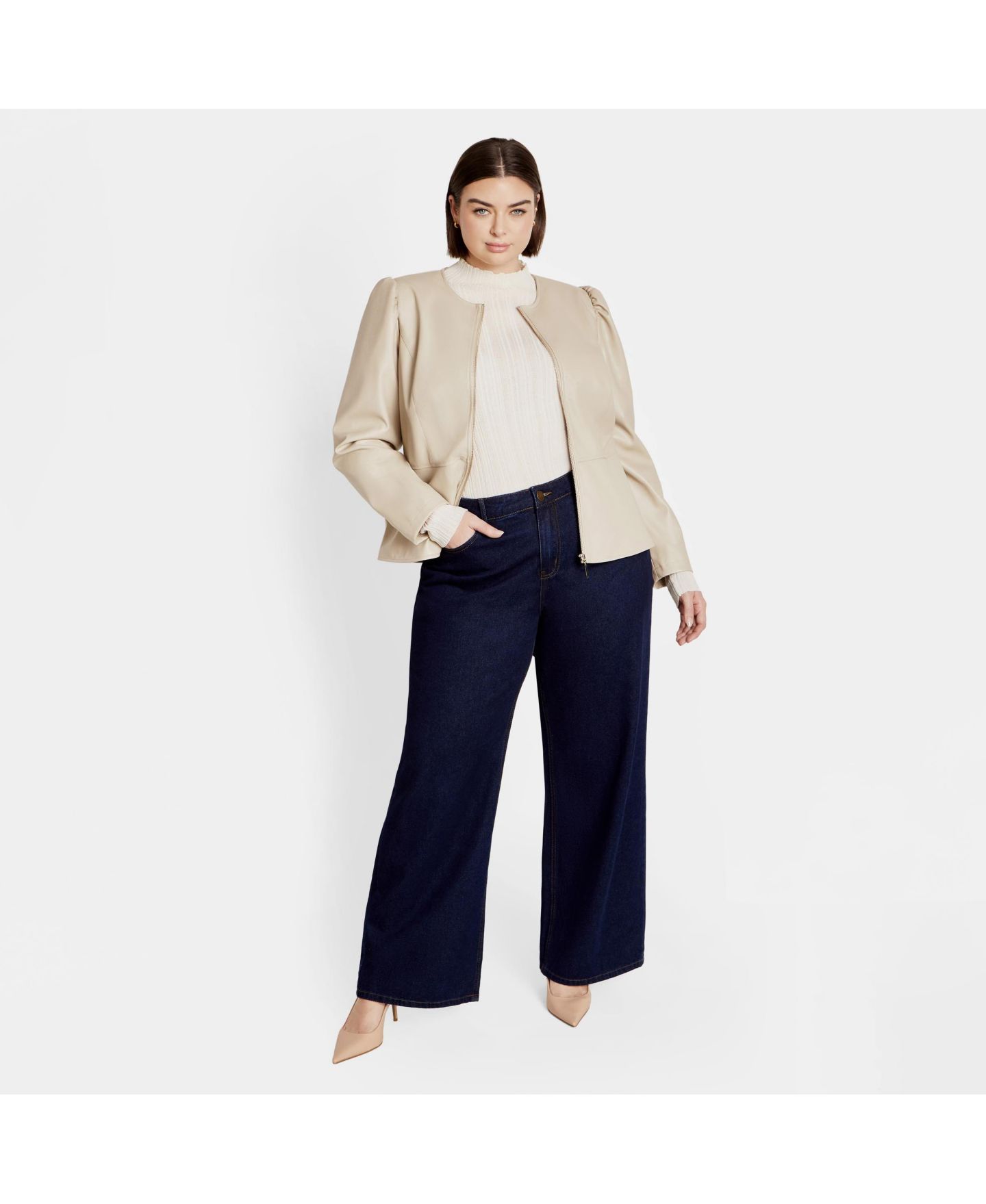 Женская куртка CITY CHIC Plus Size Mysteria, цвет: Кремовый — фото 3