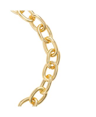 Pave Initial Charm Bracelet - 7.5'' Gold Tone Link