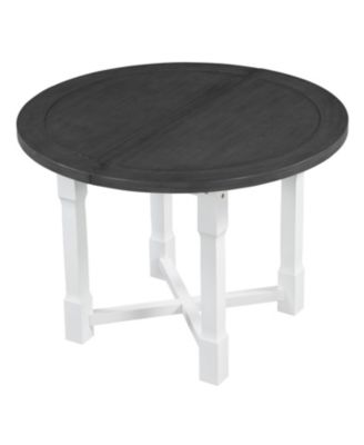 5-Piece Extendable Round Dining Set with Upholstered Chairs