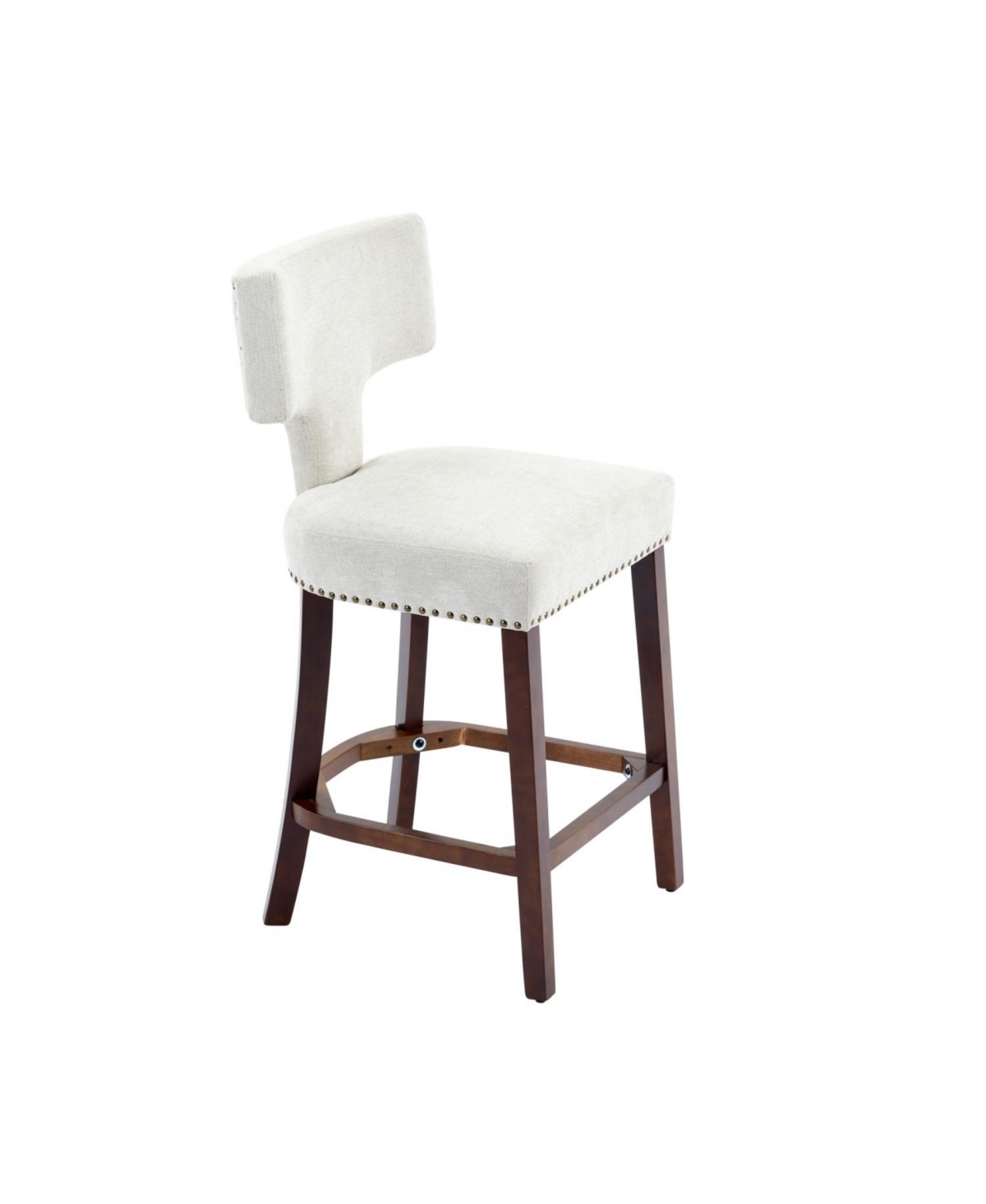 Streamdale Furniture Mid Century Modern Beige Bar Stools Set of 2