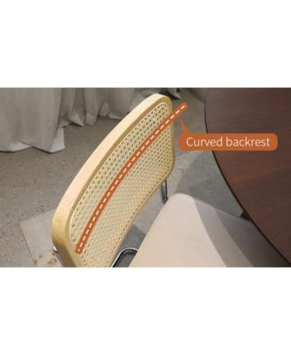 Streamdale Velvet Rattan Dining Chairs, Chrome Legs (Champagne, Set of 2