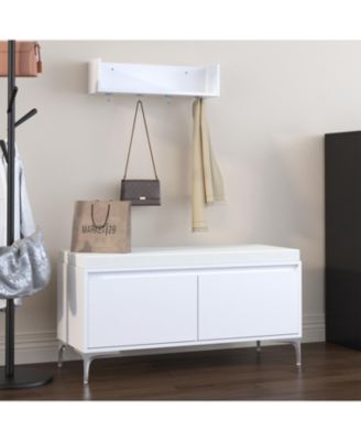 Streamdale Entryway Shelf with Hooks, Bench & Shoe Cabinet Set