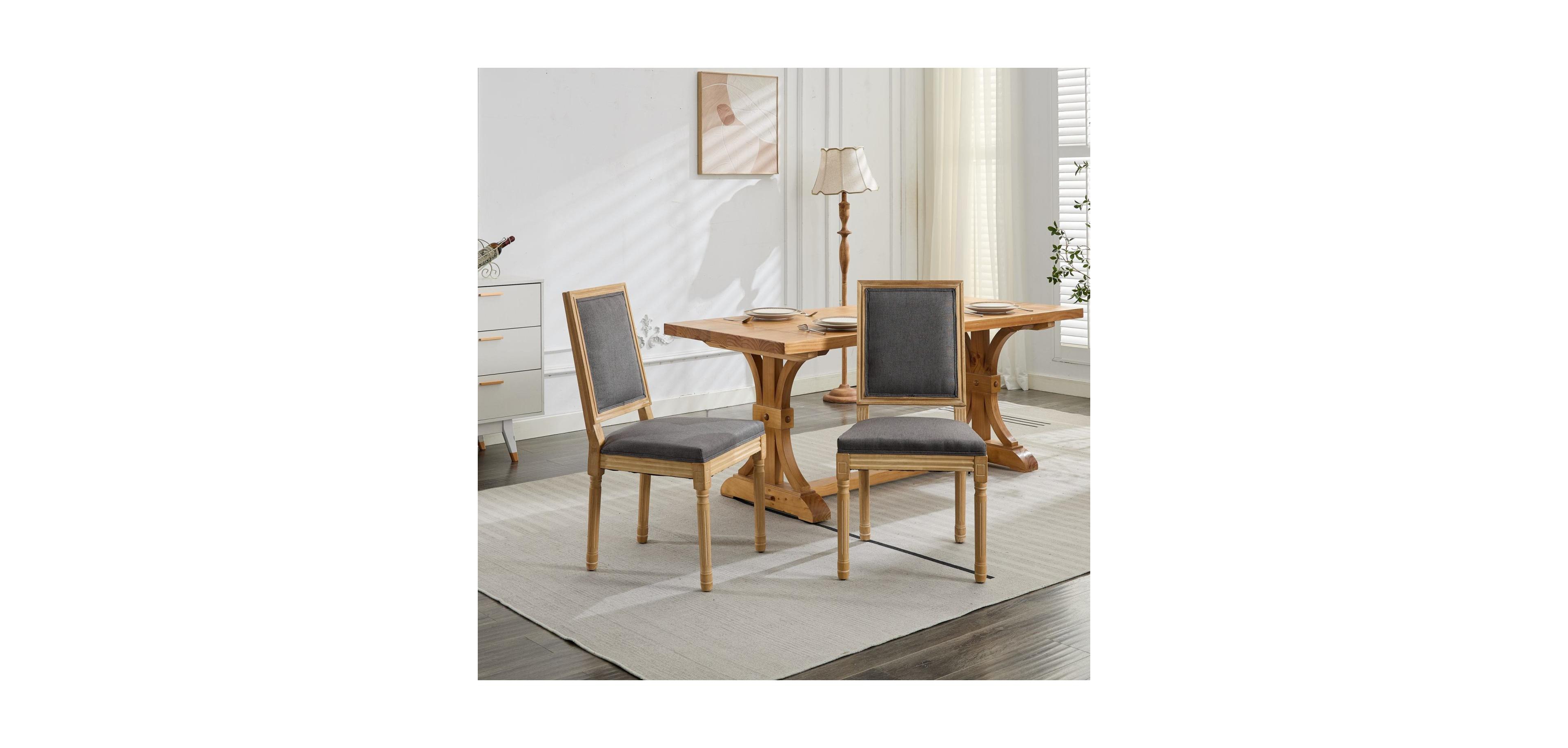 Streamdale Furniture Louis Dining Chairs, Set of 2, Gray