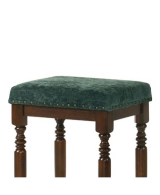 Streamdale Rustic Walnut Counter Stools (Set of 2) - 26 Inch, Padded Seat