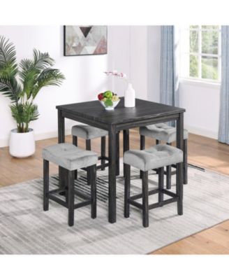 5-Piece Industrial Dining/Bar Table & Chairs Set