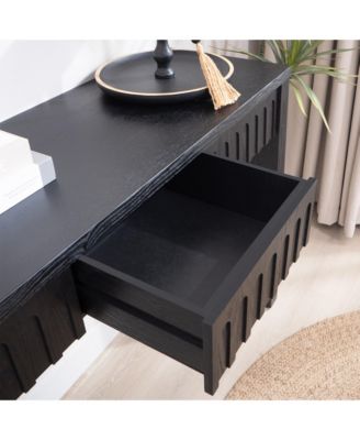 Modern Black Console Table with 4 Drawers – 59.2" Entryway Table with Storage
