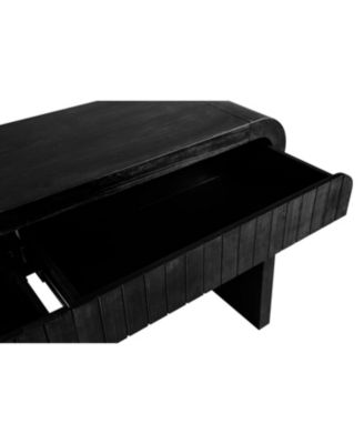 59" Vintage Entryway Table with Two Hidden Drawers for Small Spaces (Antique Black)