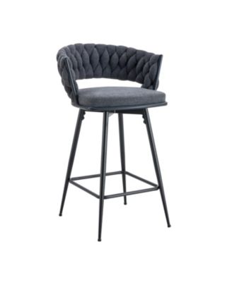 Swivel Bar Stools Linen Seats 300lb Capacity