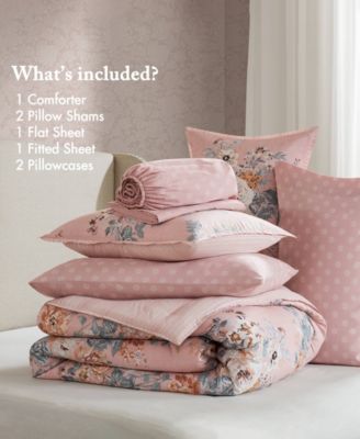 Heather Vintage Floral 5-Pc. Comforter Set, Twin XL