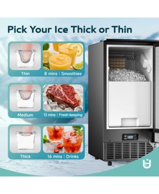 80-lb/Day Freestanding Cubed Ice Maker in Black with Auto-Cleaning