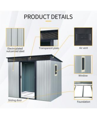 8' x 6' Outdoor Metal Storage Shed