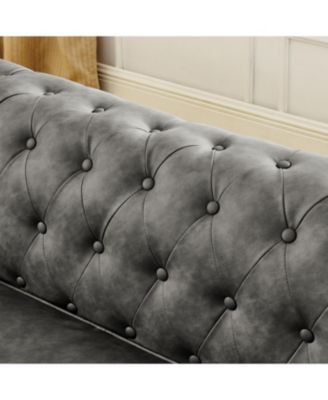 Chesterfield Tufted Sofa 3-Seater Nailhead Trim
