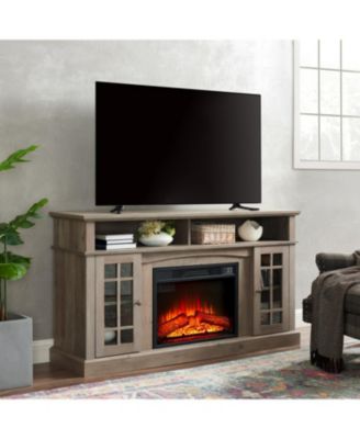 Gray Wash TV Stand with Fireplace for TVs up to 65"