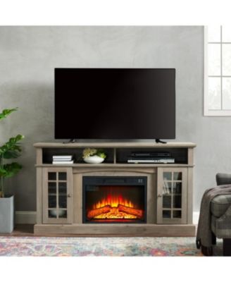 Gray Wash TV Stand with Fireplace for TVs up to 65"