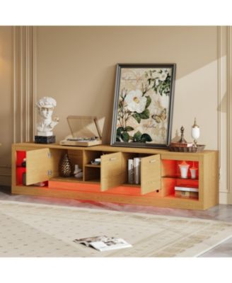 78" Modern TV Stand with Cabinets & Open Shelves, Fits TVs up to 90