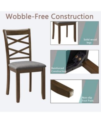 Streamdale Walnut Wood Dining Chairs Set of 4