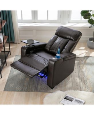 Premium Power Recliner with Storage Arms, Cupholders, Swivel Tray Table and Cell Phone Stand