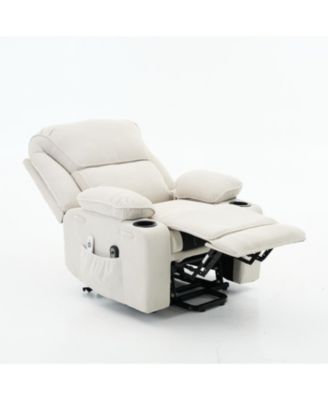 Streamdale Ivory Remote-Controlled Heating and Massage Assistive Recliner for Seniors