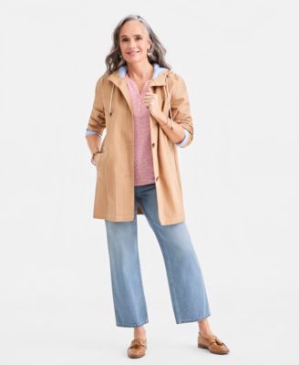 Women's Printed Short-Sleeve Henley Top