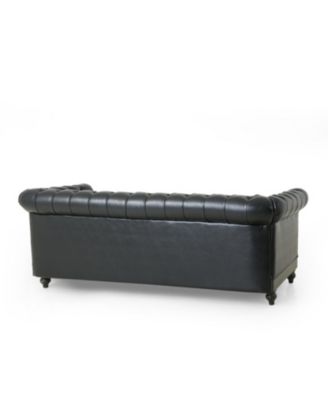 Comfy 3-Seat Sofa with Wooden Legs, Retro Style for Living Room and Study