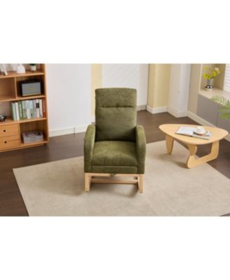 Teddy Rocking Chair with Wood Legs & Side Pocket