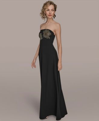 Women's Strapless Floral Hot Fix Maxi Dress