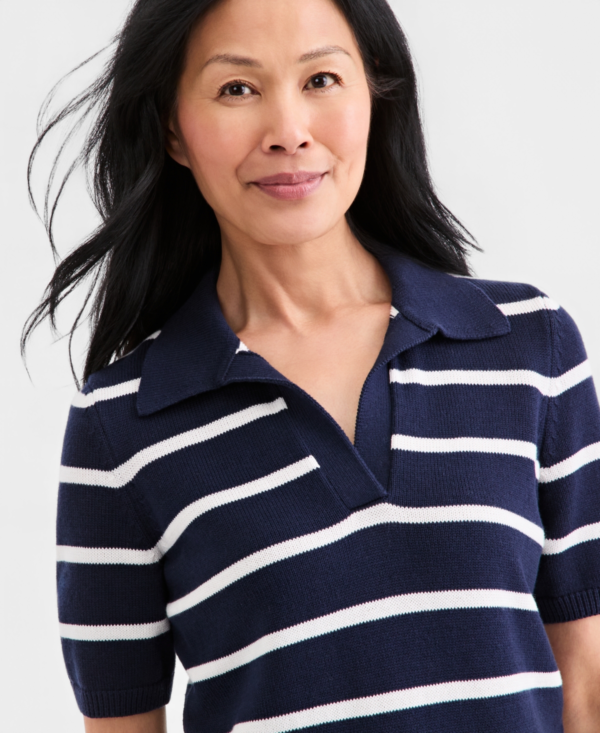 Style & Co Petite V-Neck Short-Sleeve Sweater, Macy's Exclusive