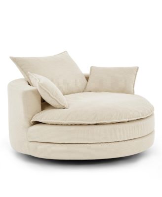 Swivel Barrel Chair with Pillows
